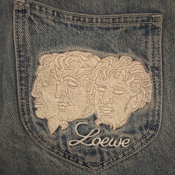 Loewe Light Blue Denim Jeans with Ivory Label - Picture 7 of 8